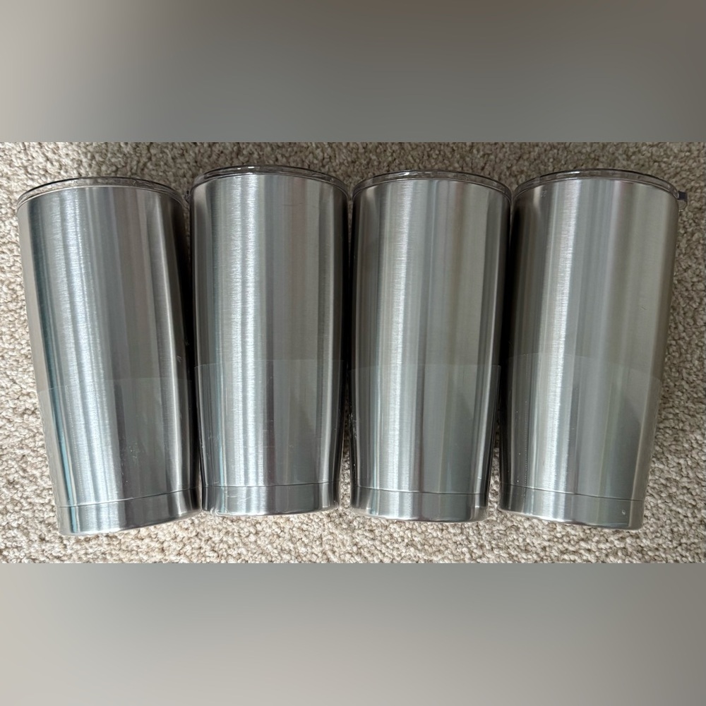 Lot of 4 Stainless Steel Drink Tumblers With Lids ArtMinds 18.5 fl oz Crafts NWT